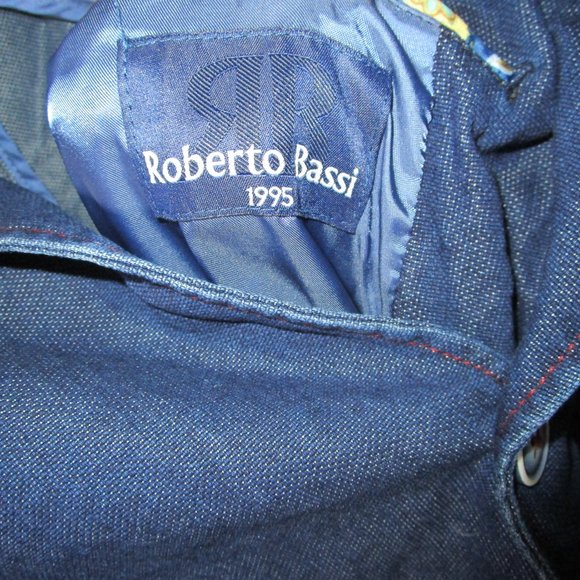 ROBERTO BASSI MEN'S SPORTS COAT JACKET BLAZER DENIM NAVY BLUE SIZE 54 COTTON - Picture 3 of 4